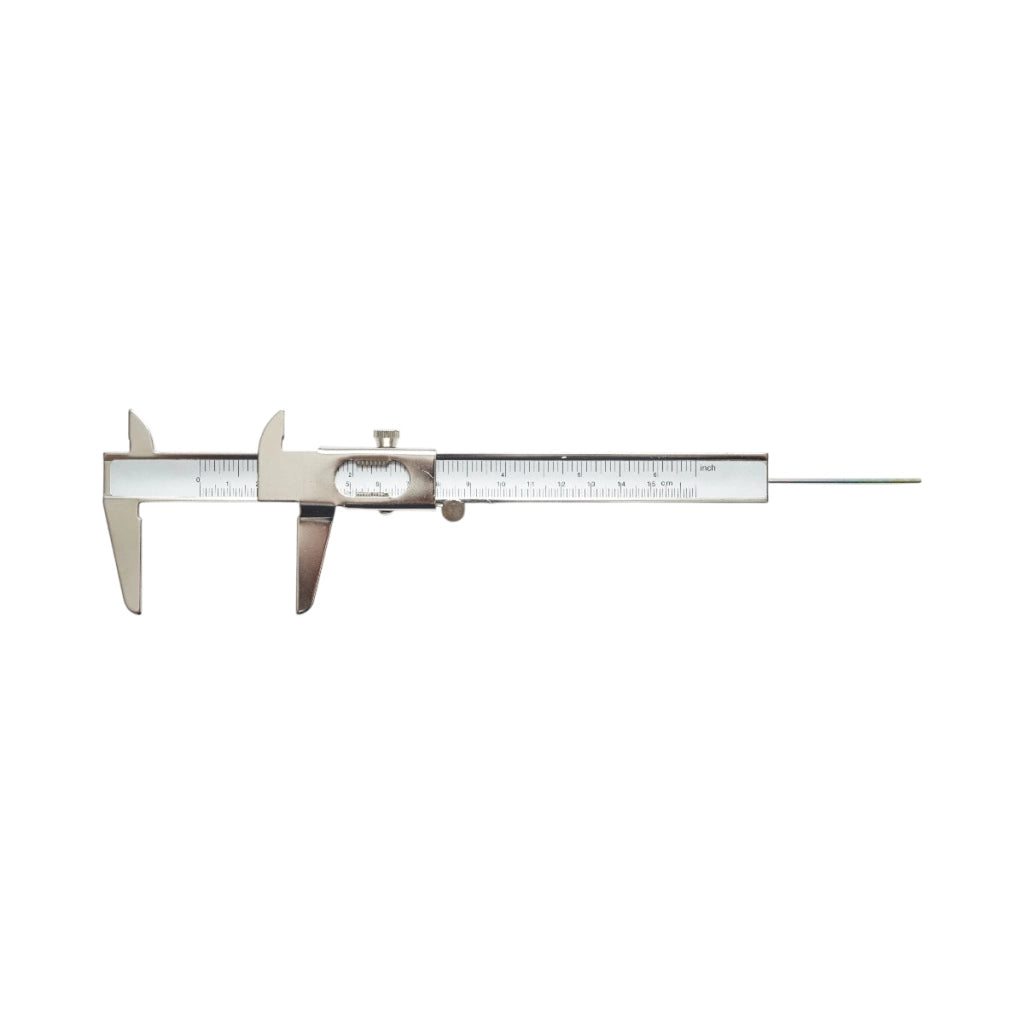 Calibro meccanico professionale 150mm, scala graduata in mm/cm/pollici, misurazione interna, esterna, profondità Crownman