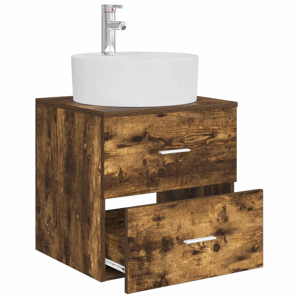 Mobile Lavabo da Parete Rovere Fumo 49,5 x 44,5 x 65 cm 890298