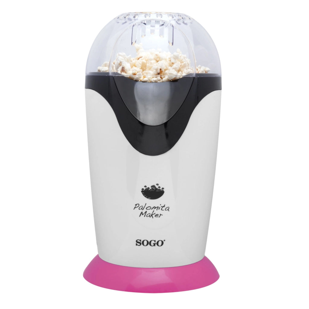 Macchina per popcorn elettrica 1200W, preparazione 3 minuti senza olio, base antiscivolo e coperchio removibile - SOGO