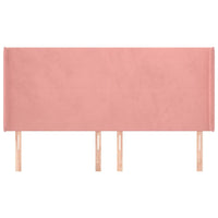 Testiera ad Orecchio Rosa 183x16x118/128 cm in Velluto 3119365