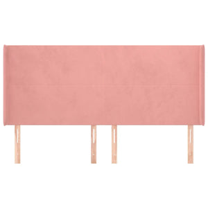 Testiera ad Orecchio Rosa 183x16x118/128 cm in Velluto 3119365