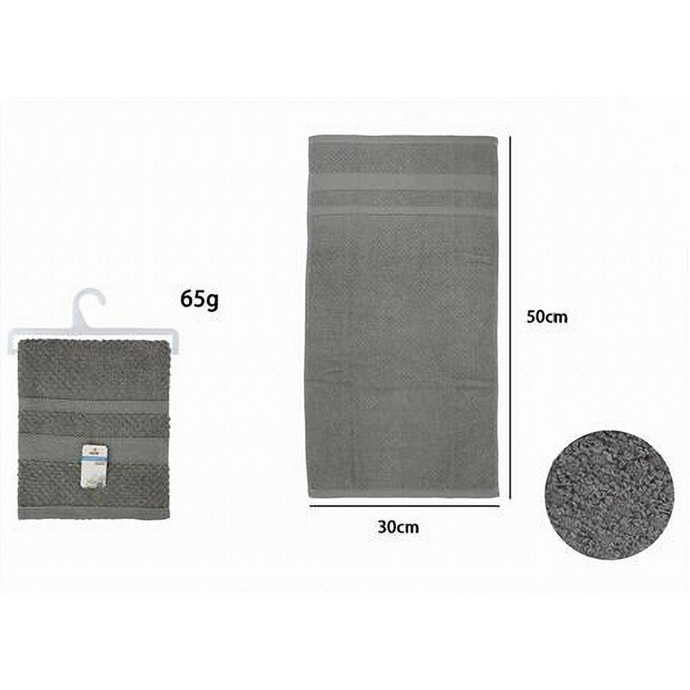 Trade Shop - Asciugamano Da Bagno Ospite In Cotone Morbida 30x50 Cm 65 Gr Colore Grigio 79499 -