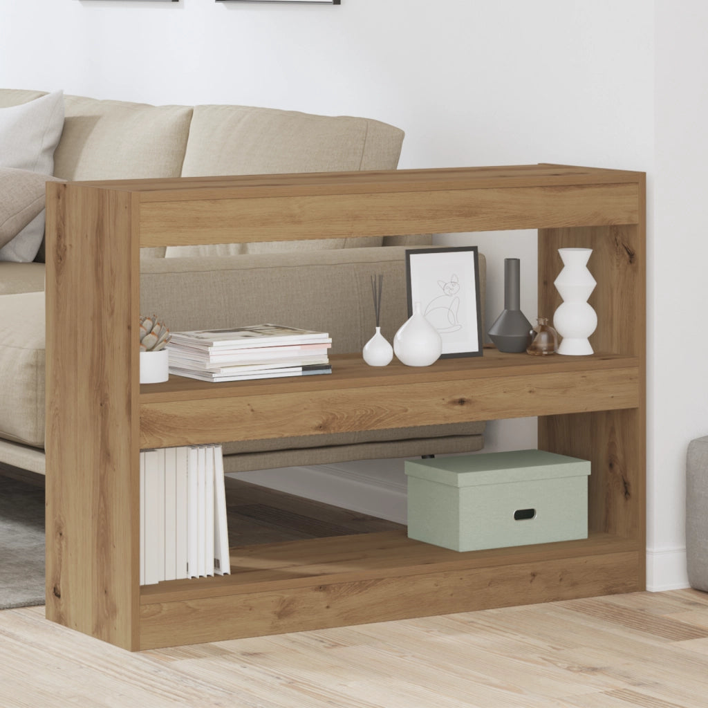 Libreria/Dividendo Stanza  - Rovere Artigianale - 100x30x72 cm - Realizzato in Legno Ingegnerizzato