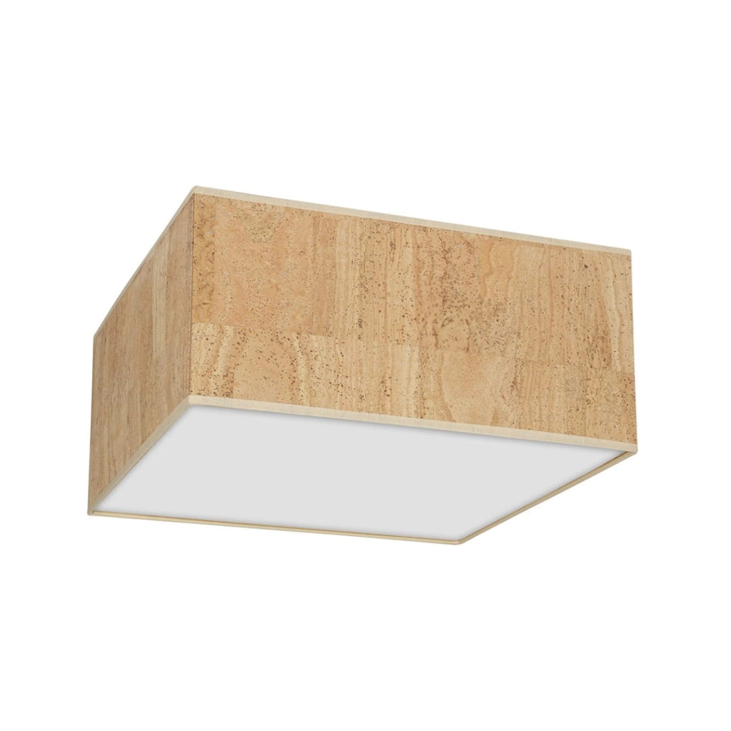 Plafoniera Milagro Cork quadrata 40cm 2xE27 sughero