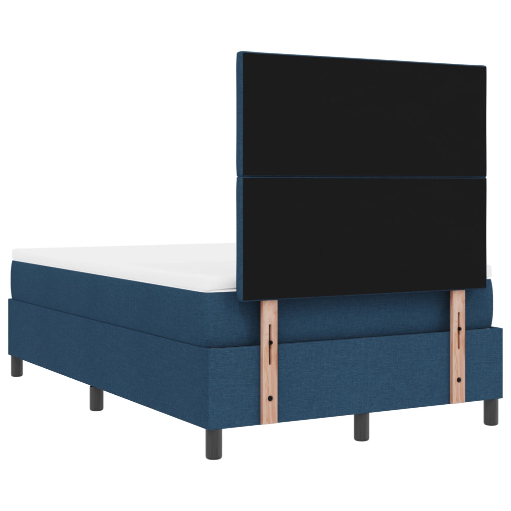 Letto con Rete a Molla con Materasso Blu 120x200 cm Tessuto