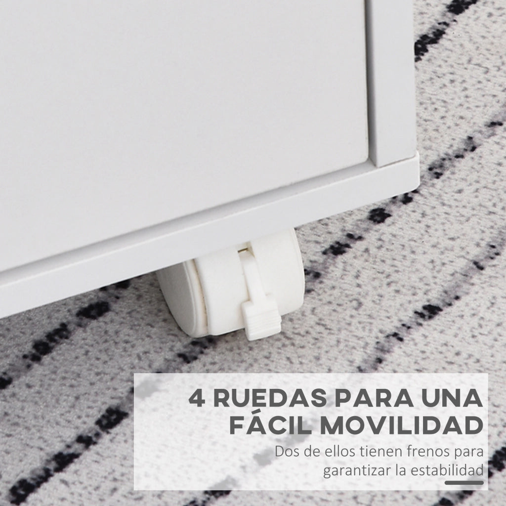 Scrivania con Cassetti e Ripiani ¨C Zephmum ¨C Bianca Legno 38x40x86,8 cm