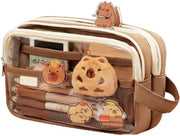 Criceto giocattolo, set 26 pezzi con cuscino e adesivi, ideale per la scuola, adatto a bambini di entrambi i sessi, compreso 20 adesivi, note, spille e etichette