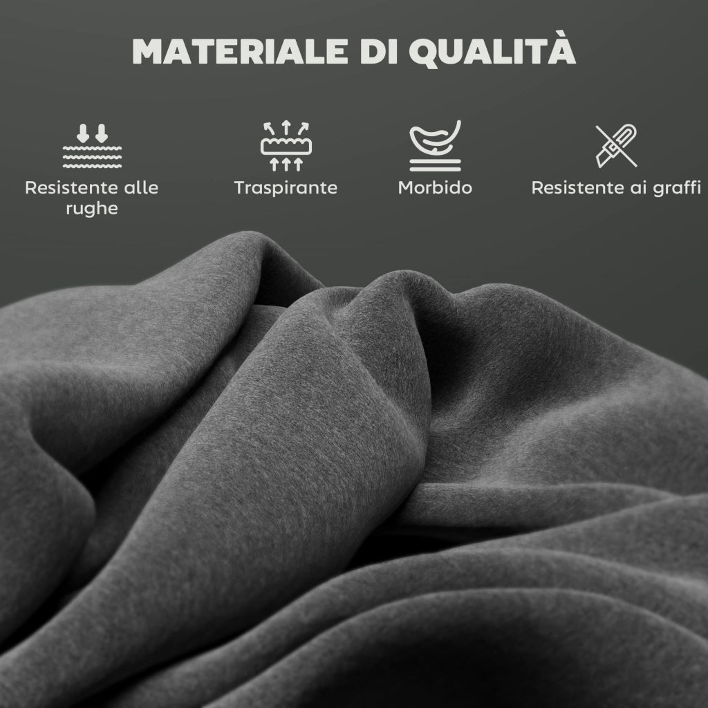 Set 2 Sgabelli Bar Moderni con Poggiapiedi e Schienale in Velluto Grigio