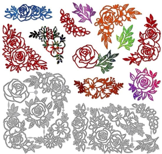 Taglierino Vintage per Carte - Taglierino per Carte - Stampa Ombreggiata - Scrapbooking - Arti del Papier - Acciaio Carbonio 135x162mm/175x100mm - Forme di Taglio