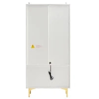 Set di Vetrine Moderne con Illuminazione LED e Ripiani Regolabili, adatte per soggiorno, ufficio, in Vetro, 80x40x160 cm + 70x35x150 cm, Bianco