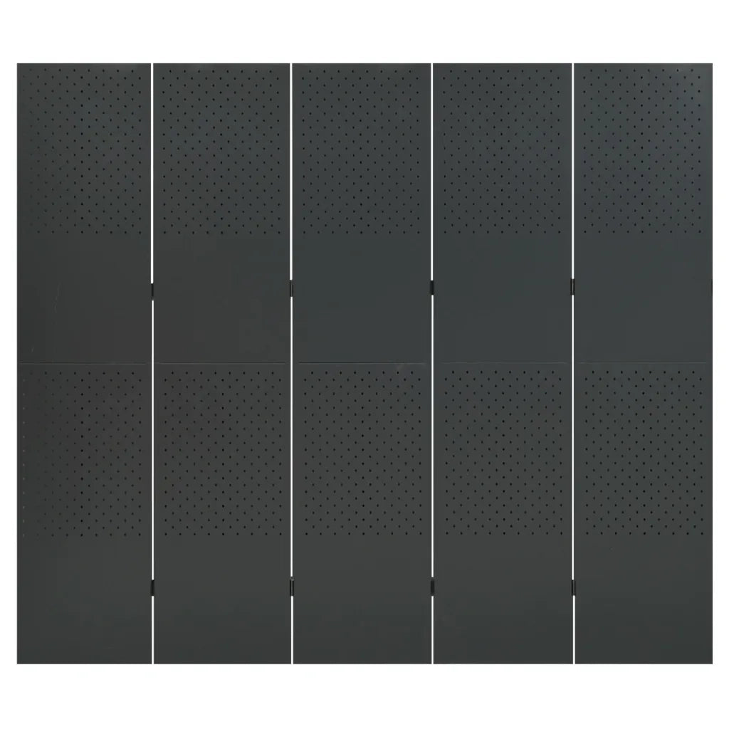 Paravento a 5 Pannelli 2 pz Antracite 200x180 cm in Acciaio cod mxl 60928