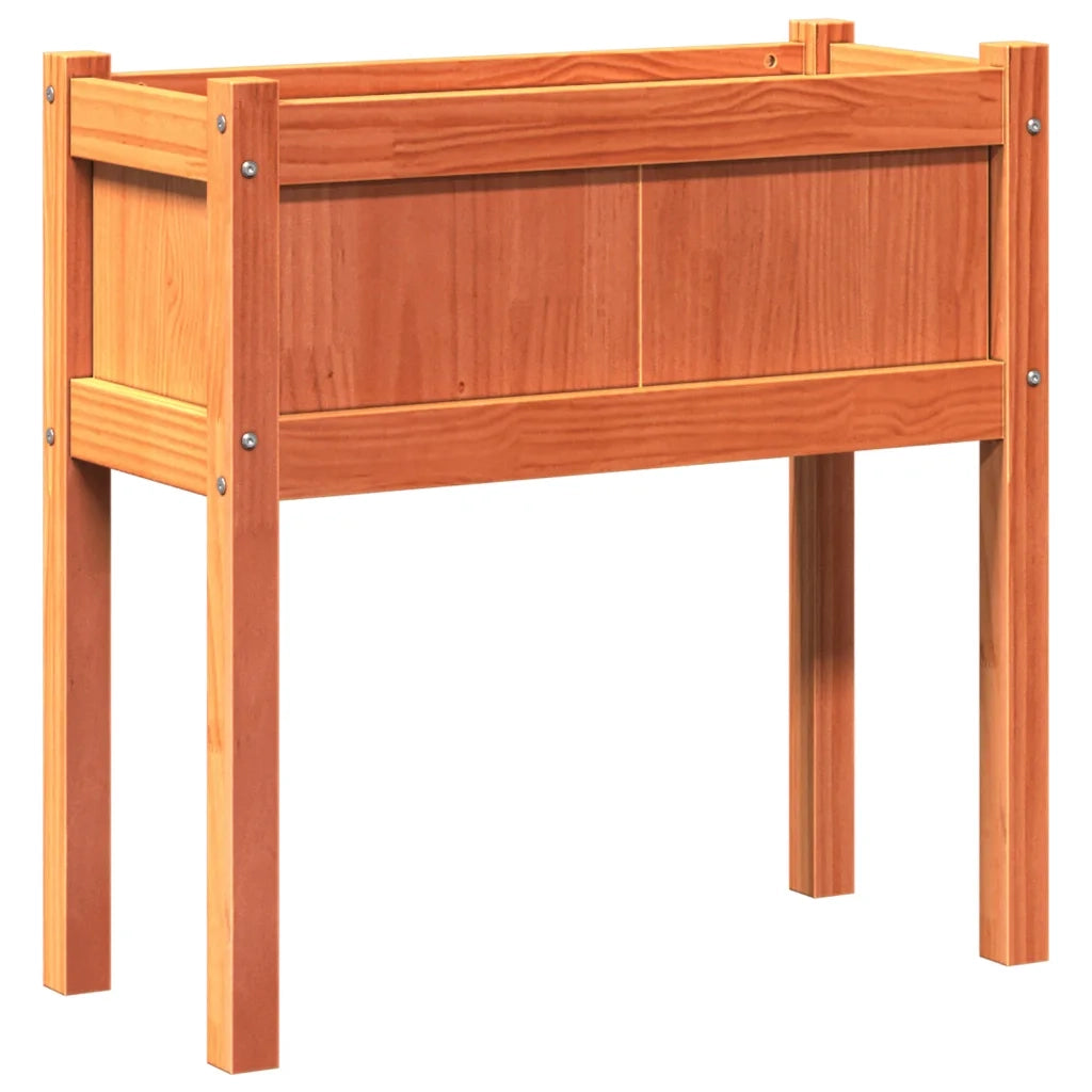 Fioriera Giardino-Vaso da Esterno-Contenitore per Piante Gambe Marrone Cera 70x31x70 cm Massello Pino