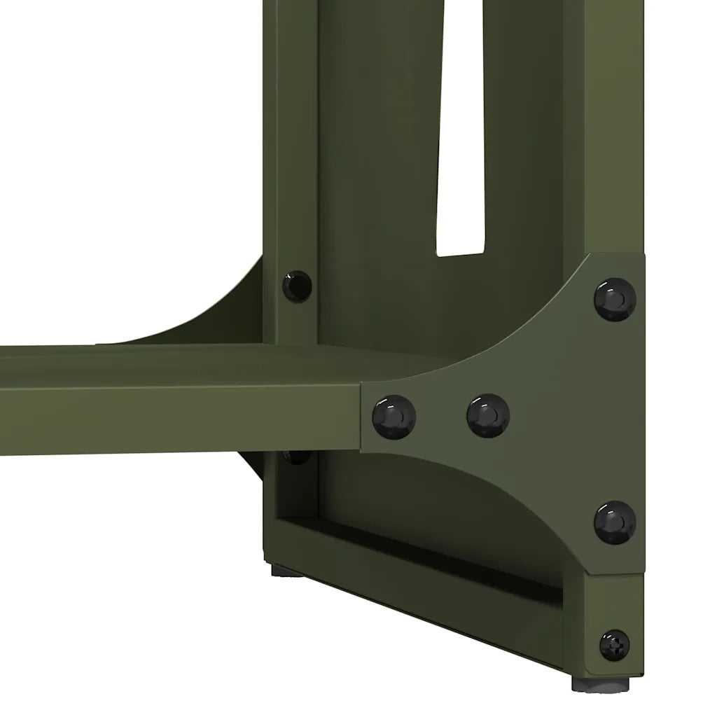 Rastrelliera per Legna da Ardere Verde Oliva 40x30x80 cm 864228