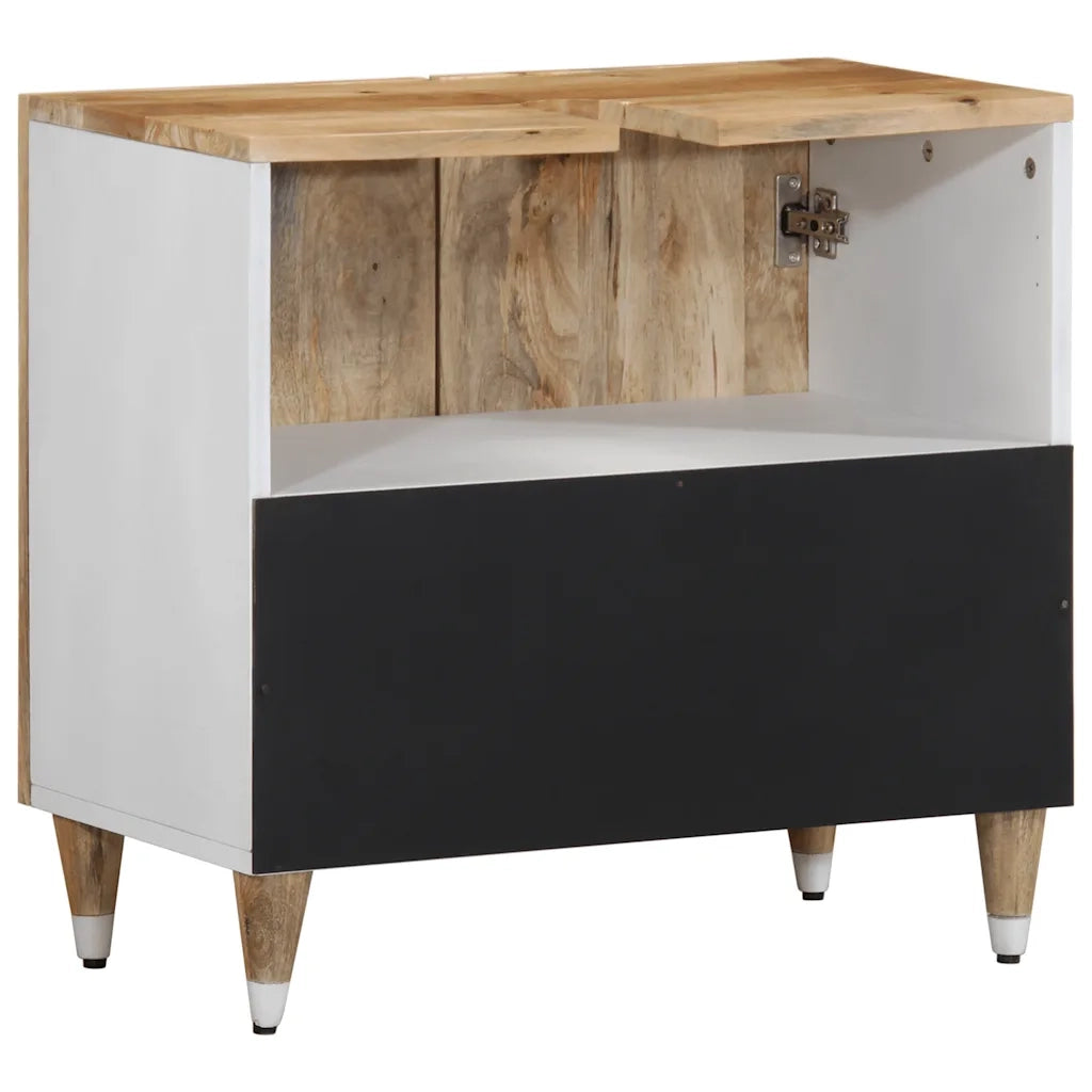 Mobile Lavabo da Bagno-Armadietto da bagno 62x33x58cm in Legno Massello di Mango 809106