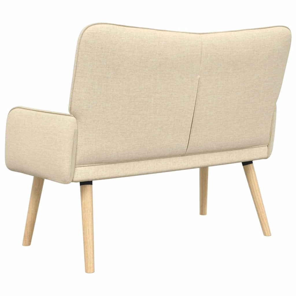 Sofa a Due Posti Crema 115 x 61 x 87 cm Tessuto