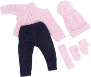 Abbigliamento per bambola - Maglia - Pantaloni - Cappello - Sciarpa - Guanti - Adatto per bambola 18 pollici