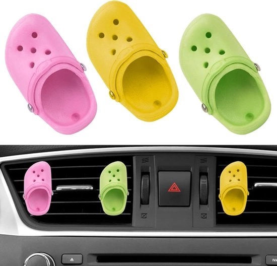 Diffusore di Aria Aromaterapico Vent Clip Parfum Auto - Creativo Clip per Rinfrescare l'Aria - Giallo Verde Rosa.