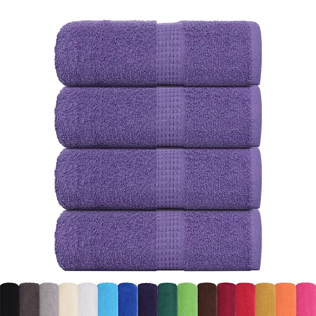 Asciugamani per Sapone 4 pz Viola 30x30cm 360g/mÂ² 100% Cotone