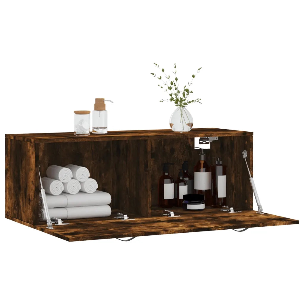 Armadietto a Muro | Mobile a Parete Rovere Fumo 100x36,5x35 cm in Legno Multistrato