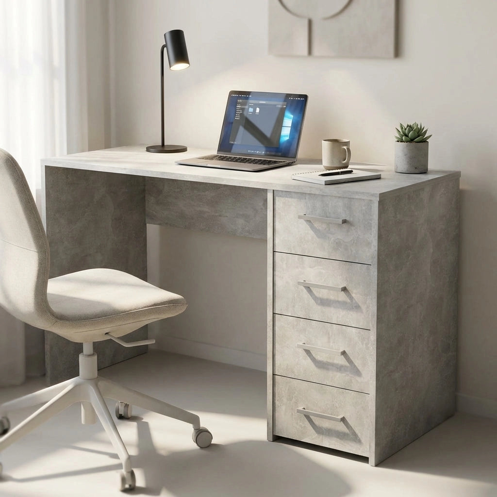 Scrivania Moderna con cassetto in Legno Composito cm 120x70x50 - NIKOLAS