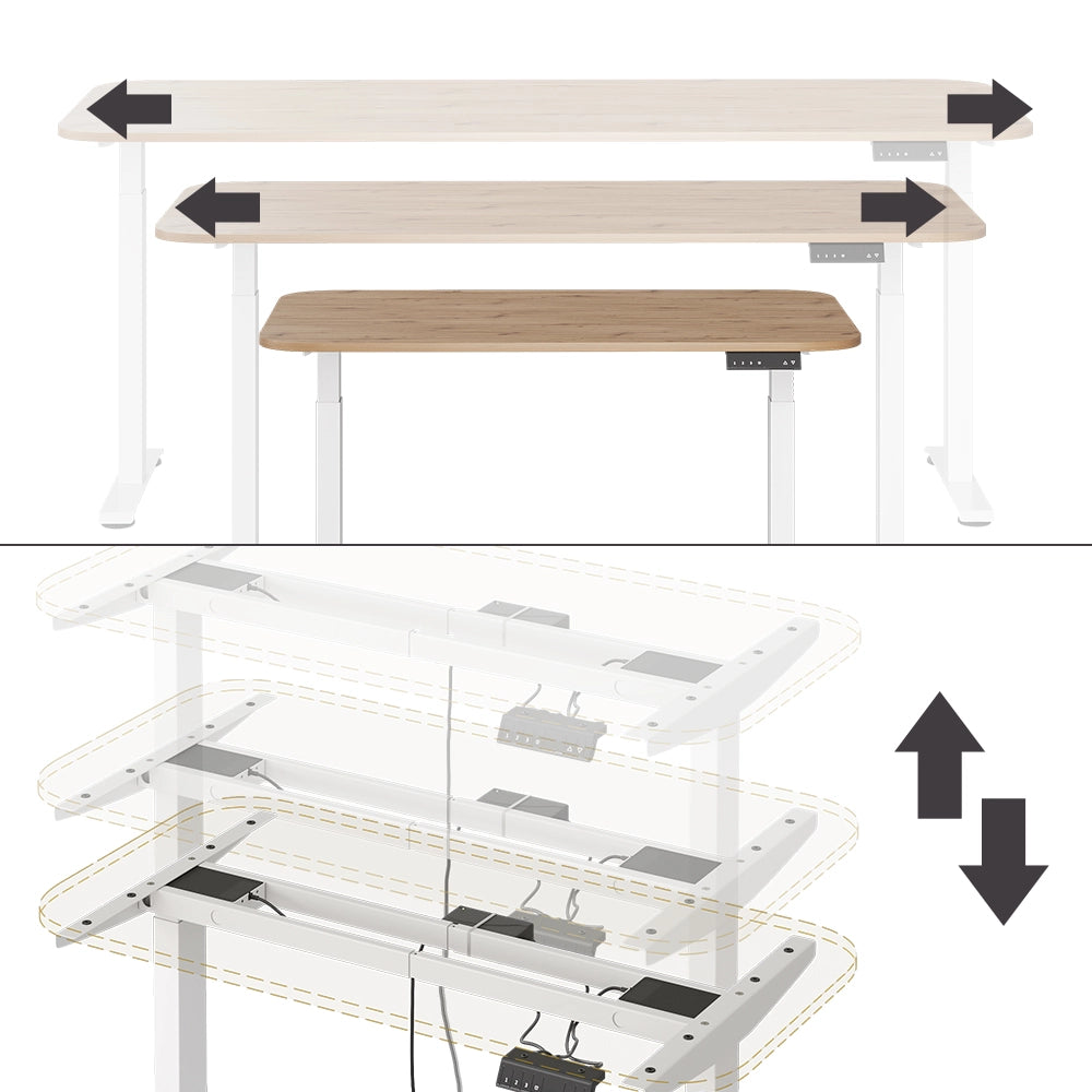 Vicco Scrivania Bianco/Artisan 120 x 60 cm 2 motori