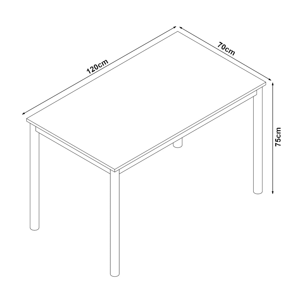 Tavolo da Sala Pranzo Lindesberg 120 x 70 cm Grigio [en.casa]