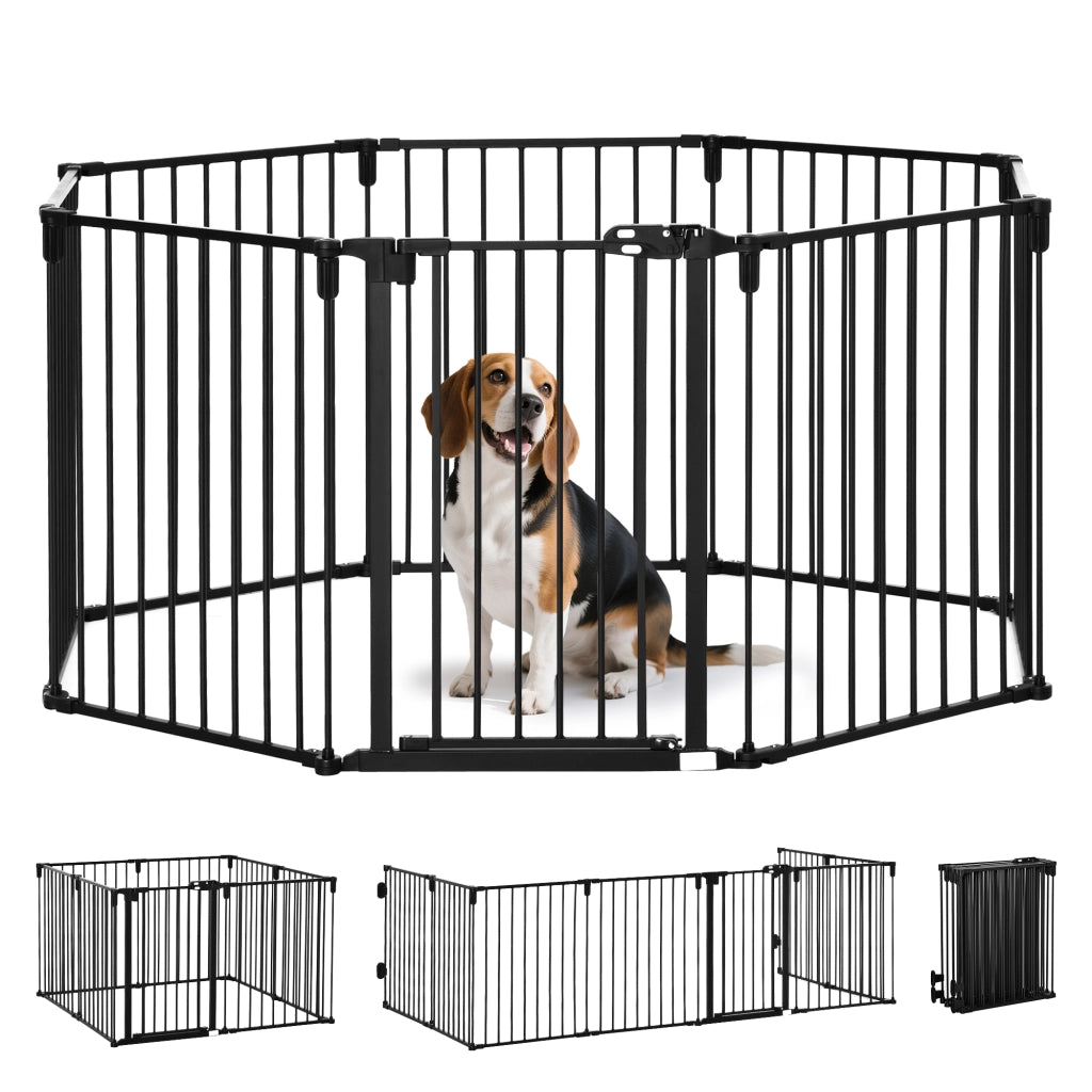 Cancelletto per Cani Pieghevole ¨C zephmum ¨C Nero, 8 Sezioni