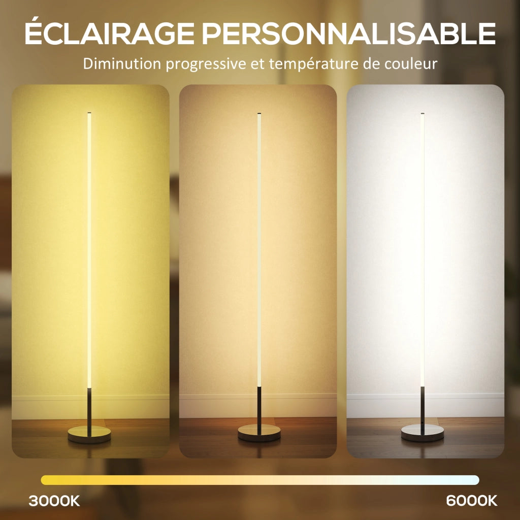 Lampada da terra LED regolabile ¨C zephmum ¨C argento 20x150 cm