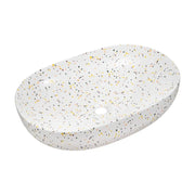 Lavabo da appoggio ovale 60x41,5 cm bianco maculato multicolore in ceramica opaca