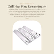 Piastre di griglia in acciaio inossidabile 37CM - Pezzi di ricambio - Adatto per Nexgrill/Kenmore - Piastra di riscaldamento - Grillmaster - Striscia Flavourizer