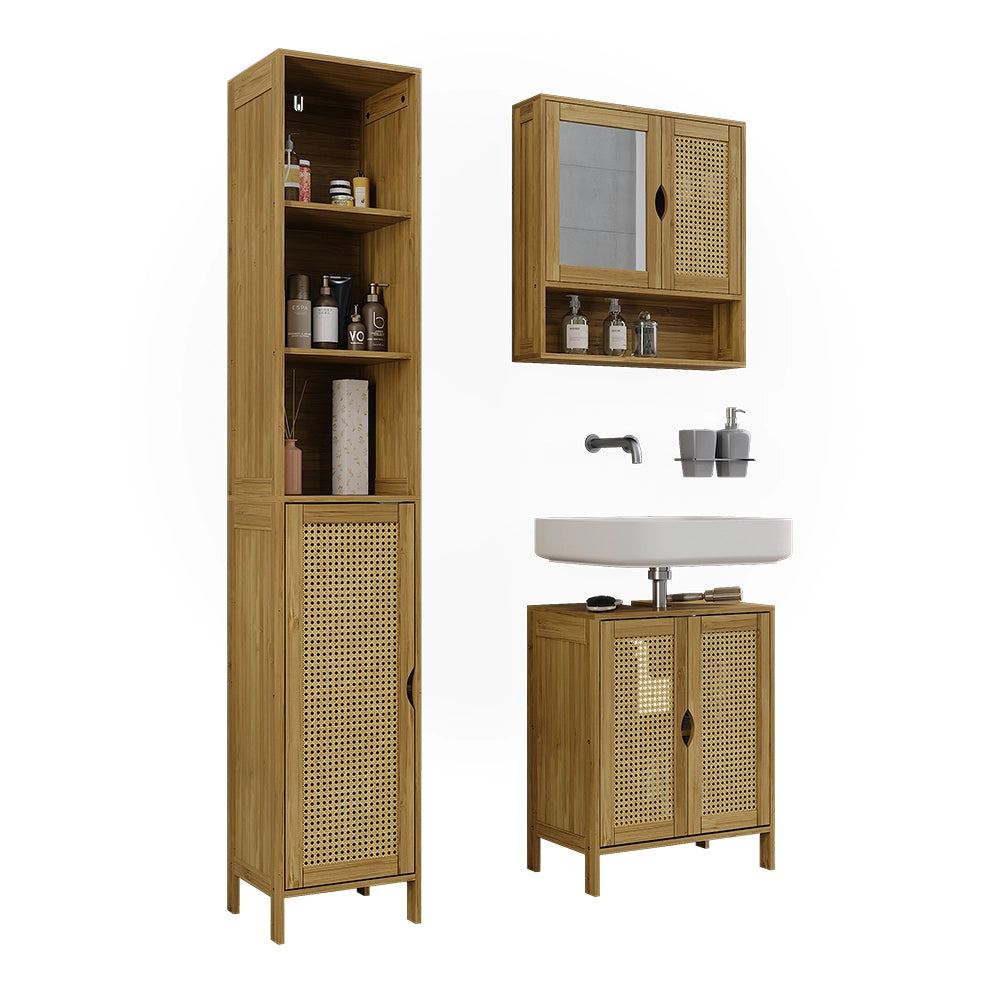 Vicco Set di mobili da bagno Bambù 3 parti