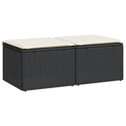 Set Divani da Giardino con Cuscini 2 pz | Set Salotto da Giardino Nero Polyrattan Acacia