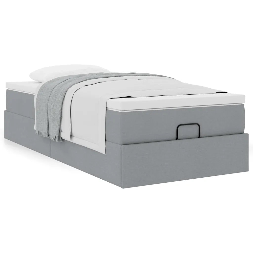 Struttura Letto Pouf con Materasso 100x200 cm in Tessuto 3311085