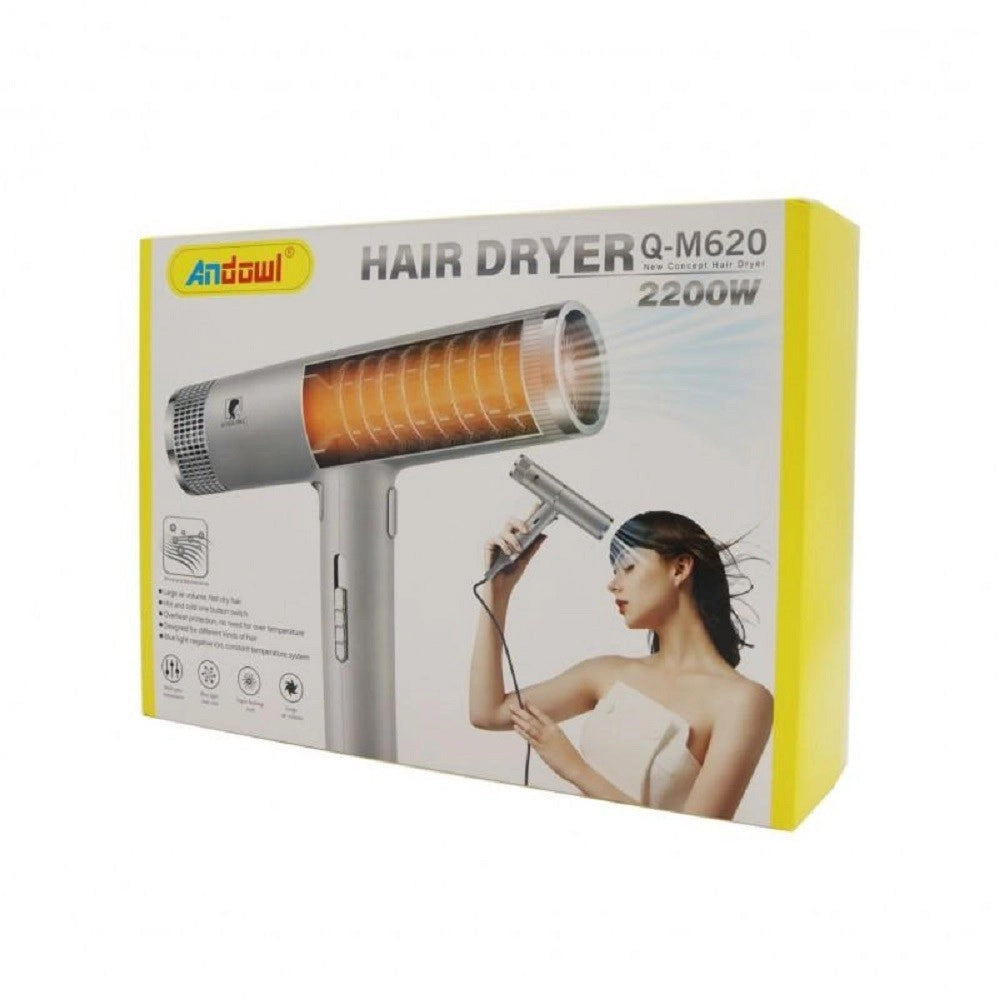 Trade Shop - Asciugacapelli Phon Con Tecnologia Ionica 2200watt Con 3 Ugelli Diffusori Q-m620 -