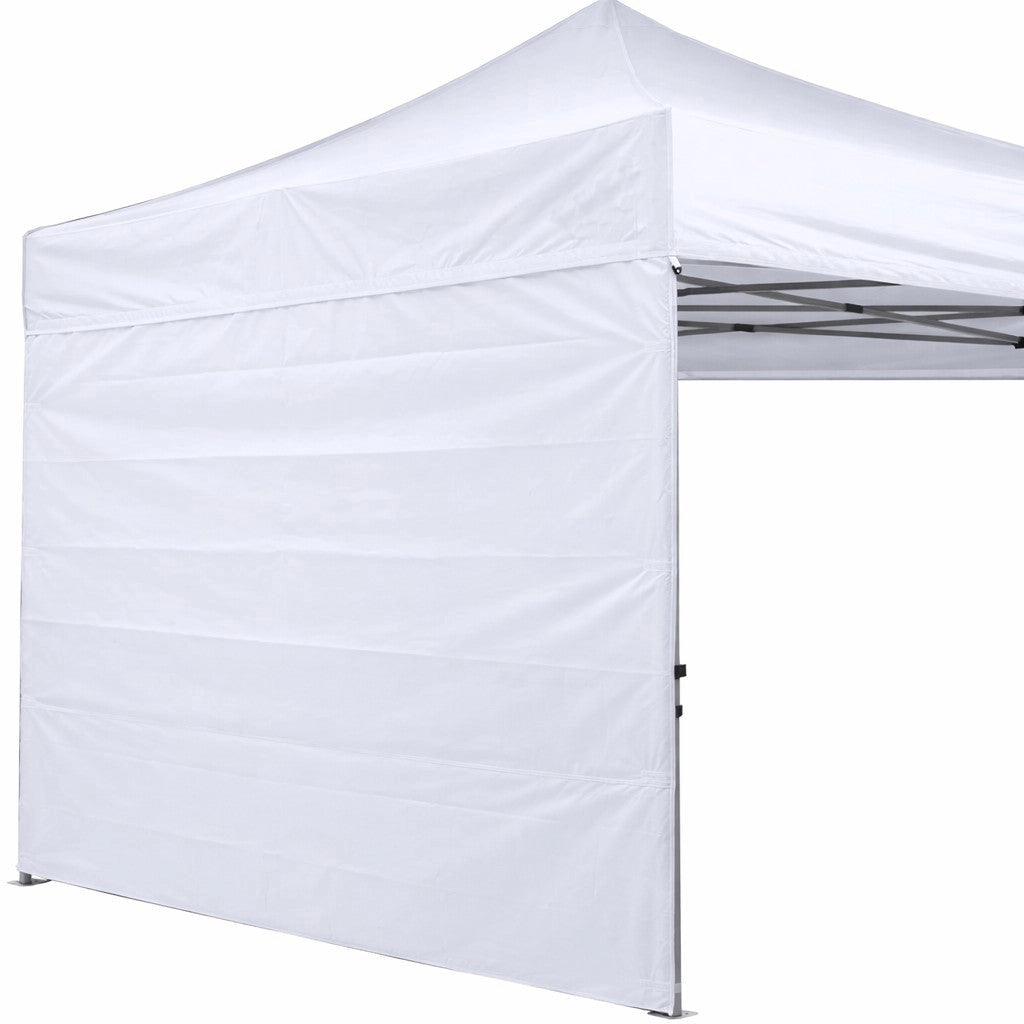 Telo laterale 3x2m bianco impermeabile con porta avvolgibile per gazebo richiudibile Market-Pro