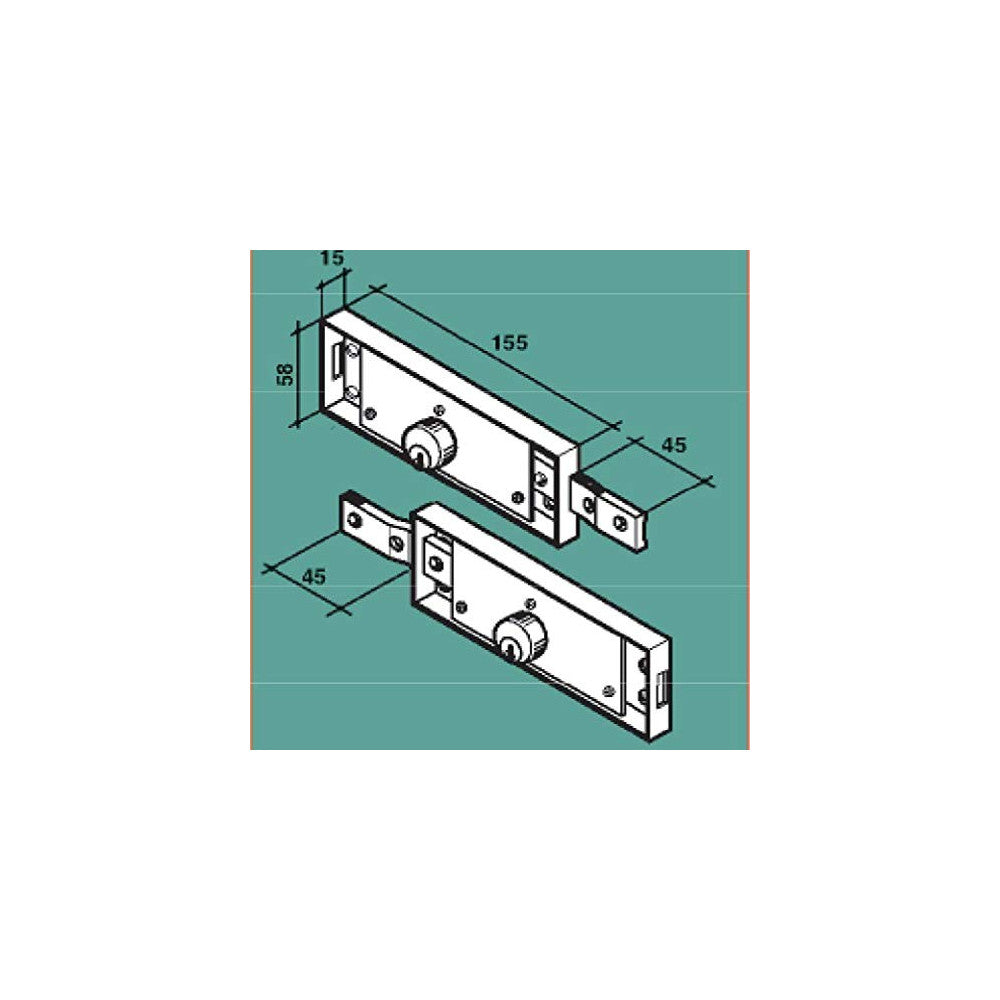 Facchinetti coppia di serrature laterali destra e sinistra con chiavi uguali