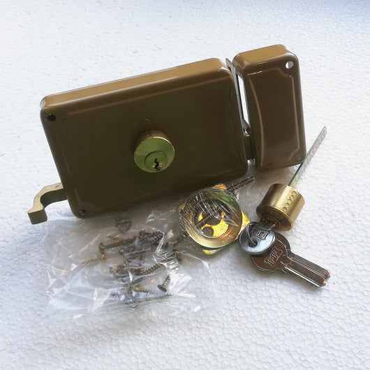 Facchinetti serratura corta a spingere destra 60mm ferroglietto cilindro staccato a 3 mandate