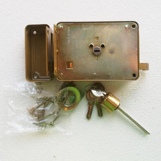 Facchinetti serratura corta a spingere destra 60mm ferroglietto cilindro staccato a 3 mandate