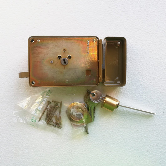 Facchinetti serratura corta a spingere sinistra 50mm ferroglietto cilindro staccato a 3 mandate