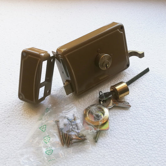 Facchinetti serratura corta a spingere sinistra 60mm ferroglietto cilindro staccato a 3 mandate