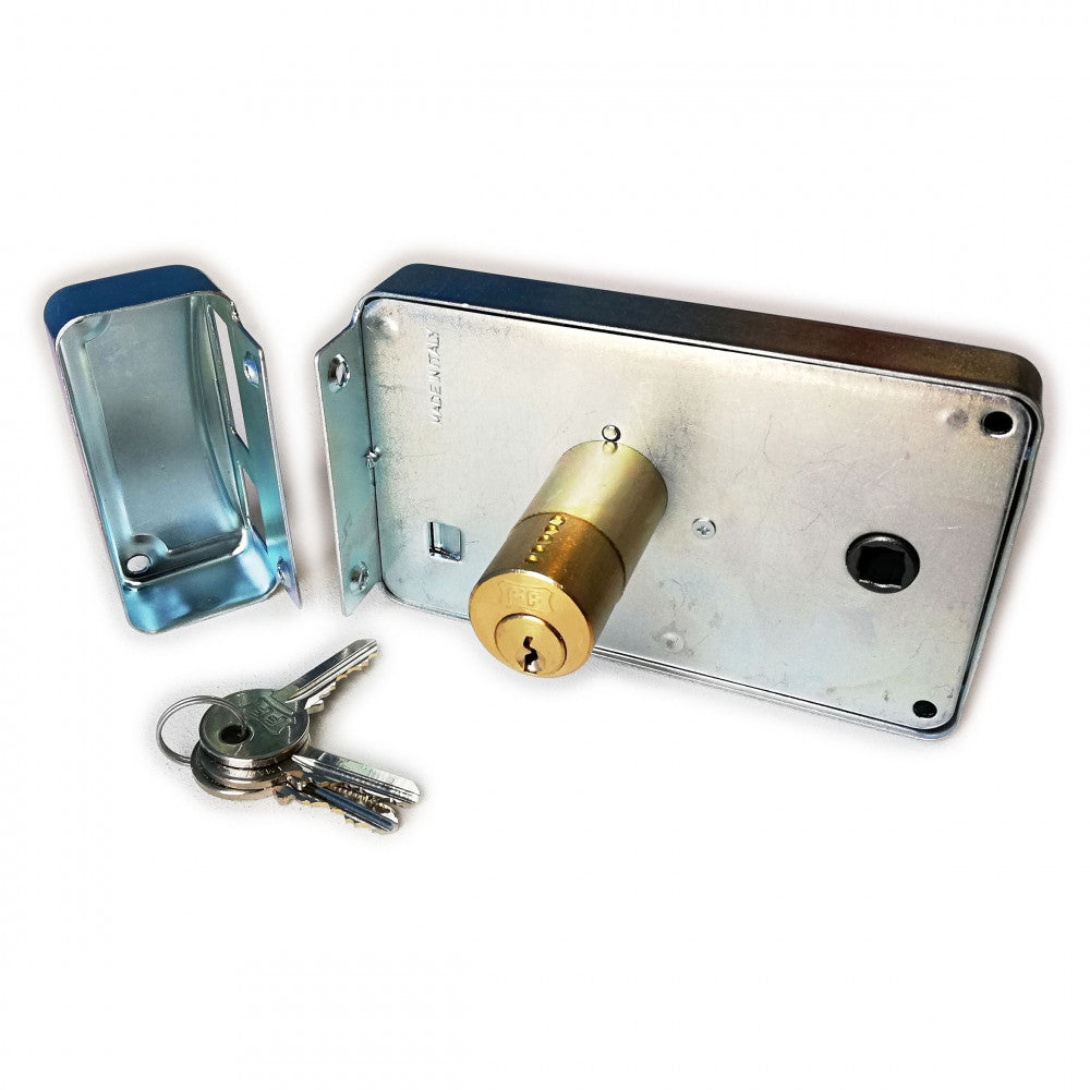 Facchinetti serratura zincata 60mm a spingere destra per portoncino da applicare