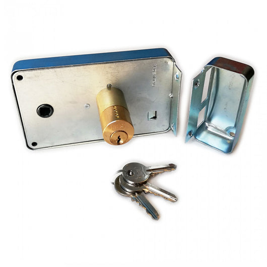 Facchinetti serratura zincata 60mm a spingere sinistra per portoncino da applicare