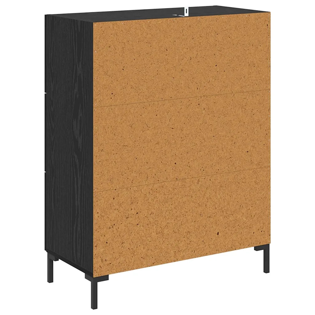 Credenza con Cassetto-Buffet-Armadio da cucina Rovere Nero 69,5 x 34 x 90 cm 841204
