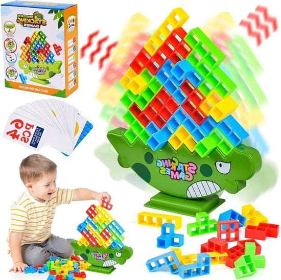 Gioco di equilibrio a 64 pezzi - struttura di costruzione educativa Montessori - regalo per bambini - ragazzi e ragazze.