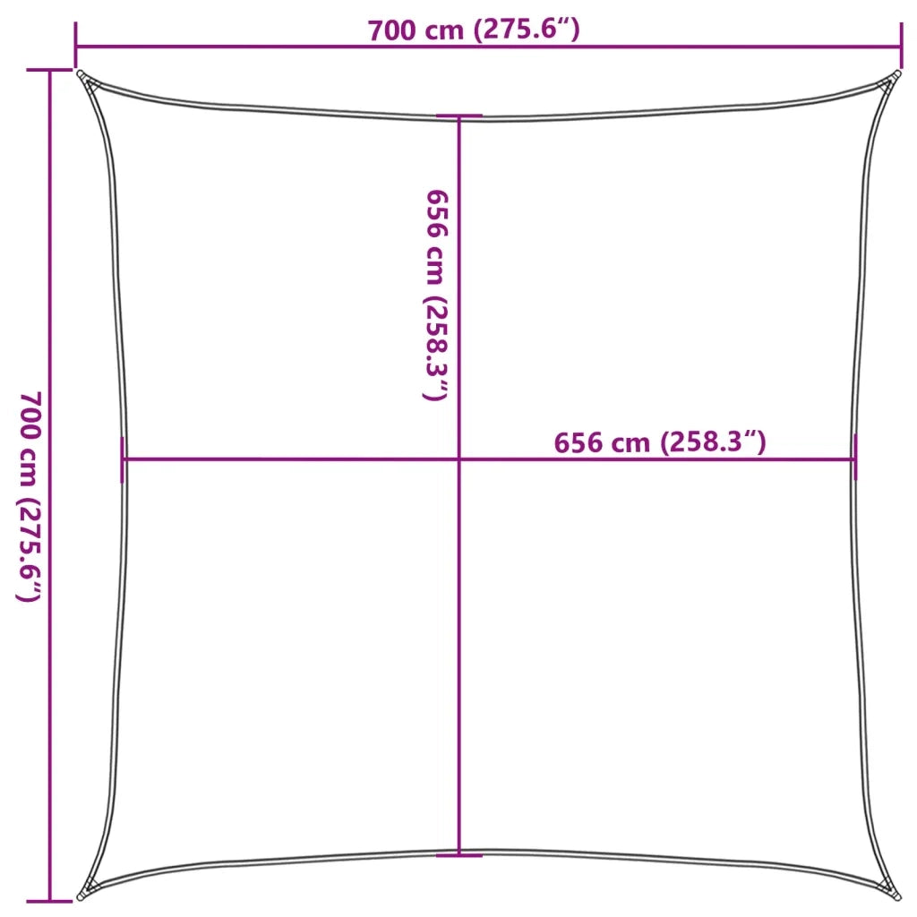 Vela Parasole Grigio Chiaro 7x7 m 100% Poliestere Oxford 4000407