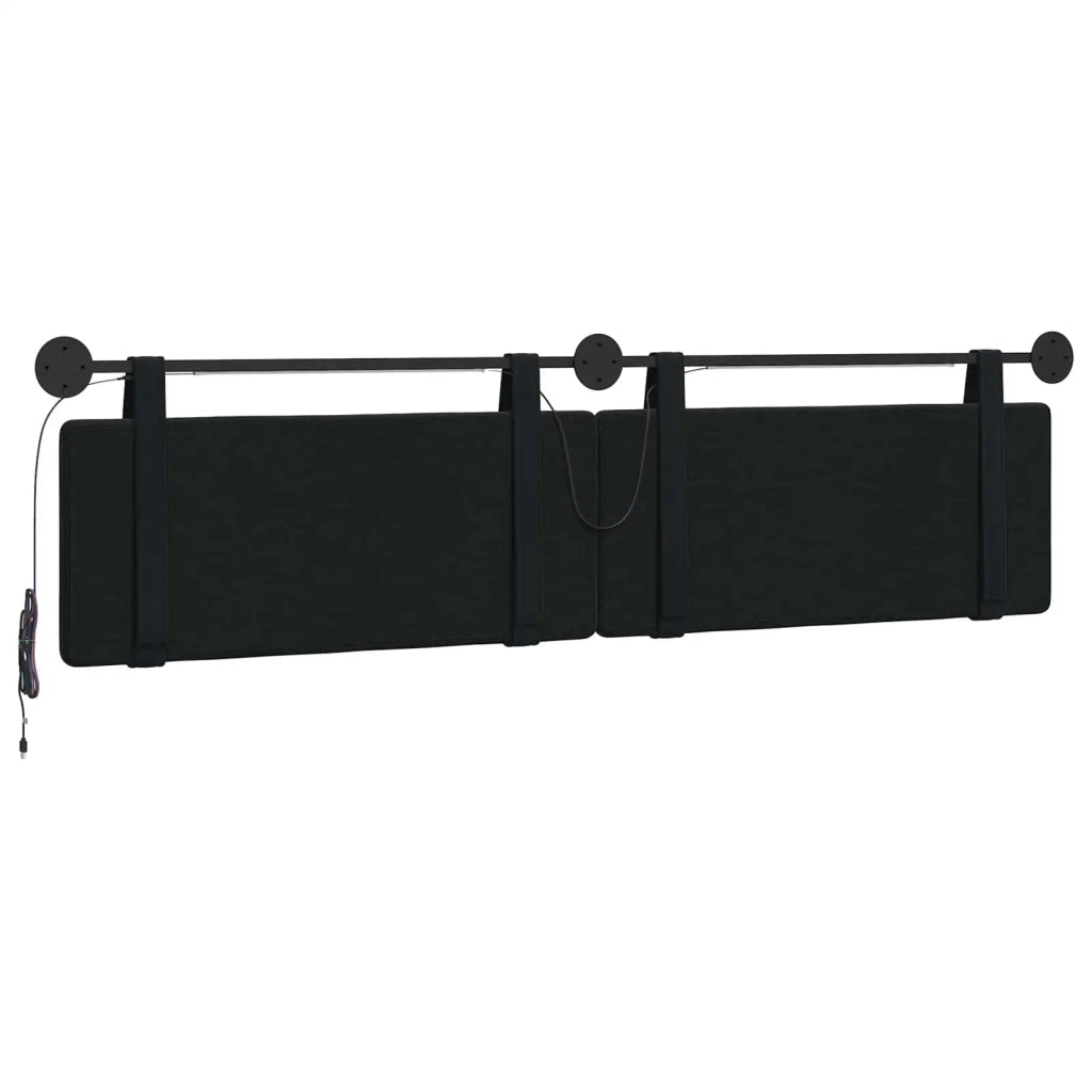 Testiera sospesa Con luce LED Nero Velluto