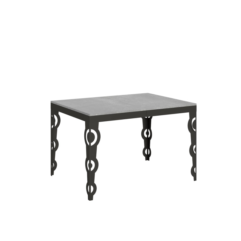 Tavolo allungabile 90x120/224 cm Karamay Evolution telaio Antracite - Cemento