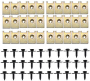 Fissi per carrozzeria 60 pezzi - viti per pedane - clip per viti - ferro di rame galvanizzato - universale - nero/oro - clip per pedane