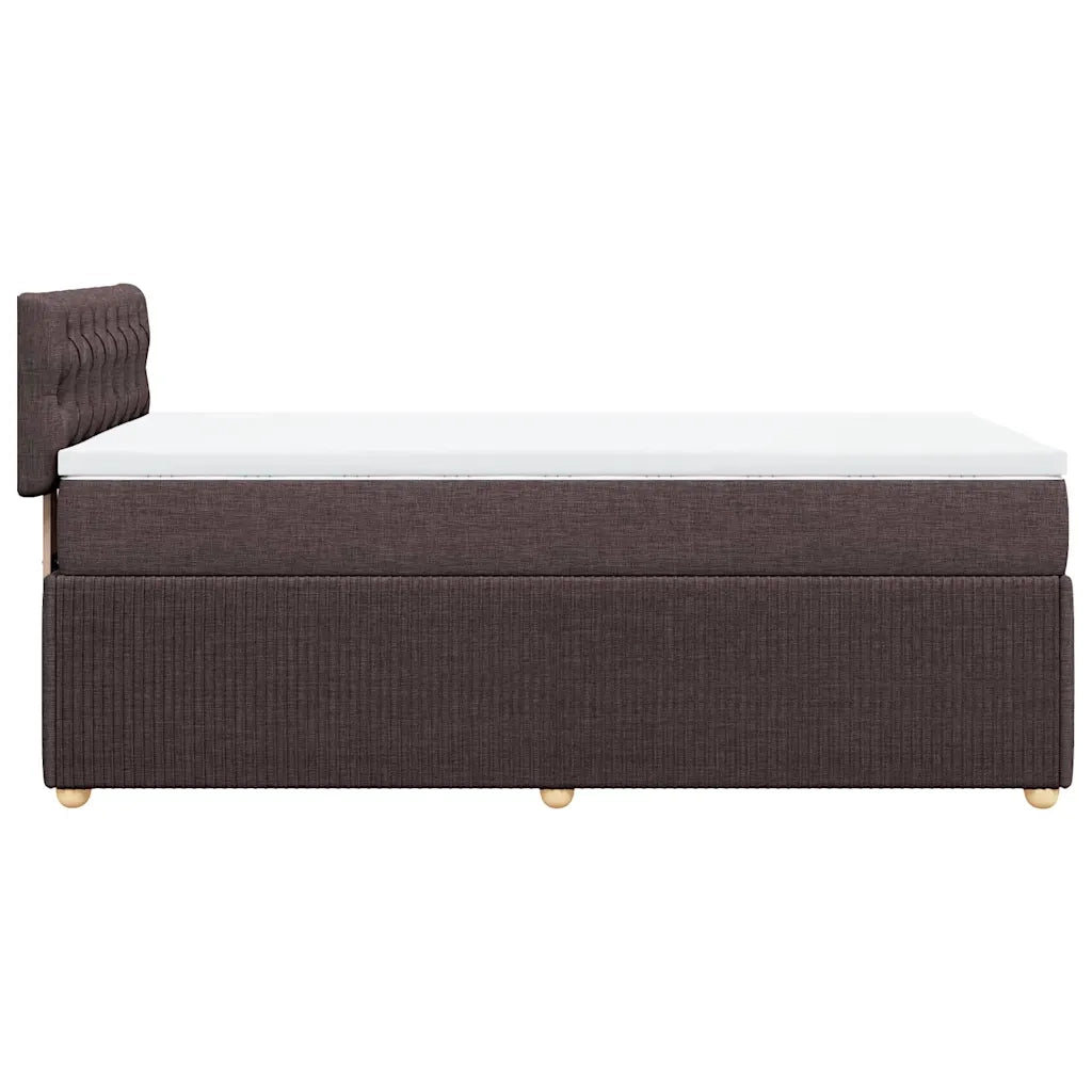 Giroletto a Molle con Materasso Marrone Scuro 100x200cm Tessuto