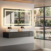 Specchio Bagno a LED - 1000 x 60 mm - Con Illuminazione Anteriore e Posteriore - Senza Cornice - Specchi da Parete con Illuminazione Anti-Mist - Con Memoria.